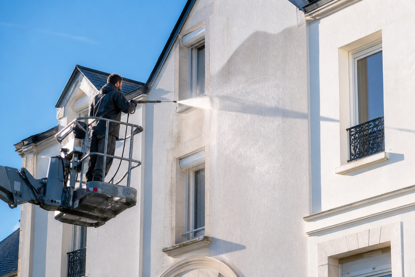 Nettoyage professionnel d'une toiture