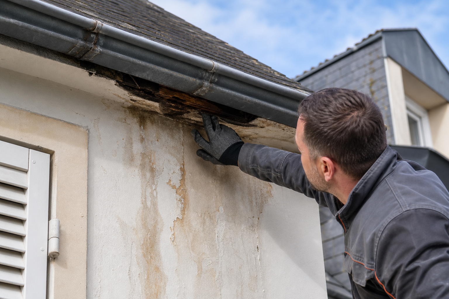 Inspection d'une zone de toiture pouvant provoquer une infiltration